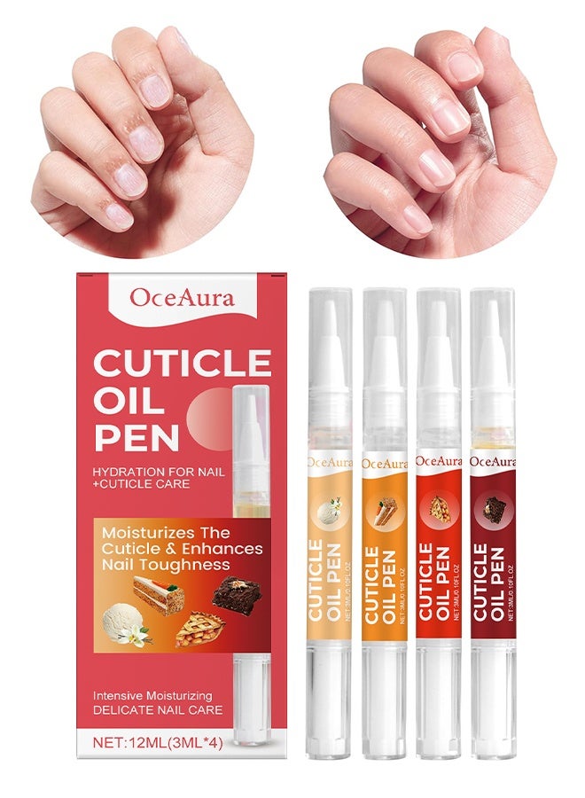  اوساورا قلم زيت الجلد المحيط بالأظافر، 4 أقلام زيت الجلد المحيط بالأظافر، زيت نمو الأظافر Adiant، مقوي الأظافر وزيت نمو الأظافر بالقلم مع زيت اللوز الحلو، زيت الجوجوبا للأظافر، زيت فيتامين E للعناية بالأظافر، قلم زيت نمو الأظافر (12 مل، 3 مل * 4) - Image 1